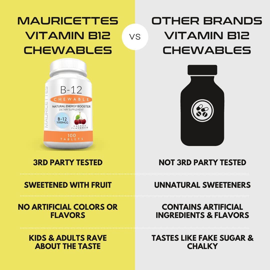 Paquete doble de vitaminas Mauricettes D3 K2 y B12 masticables
