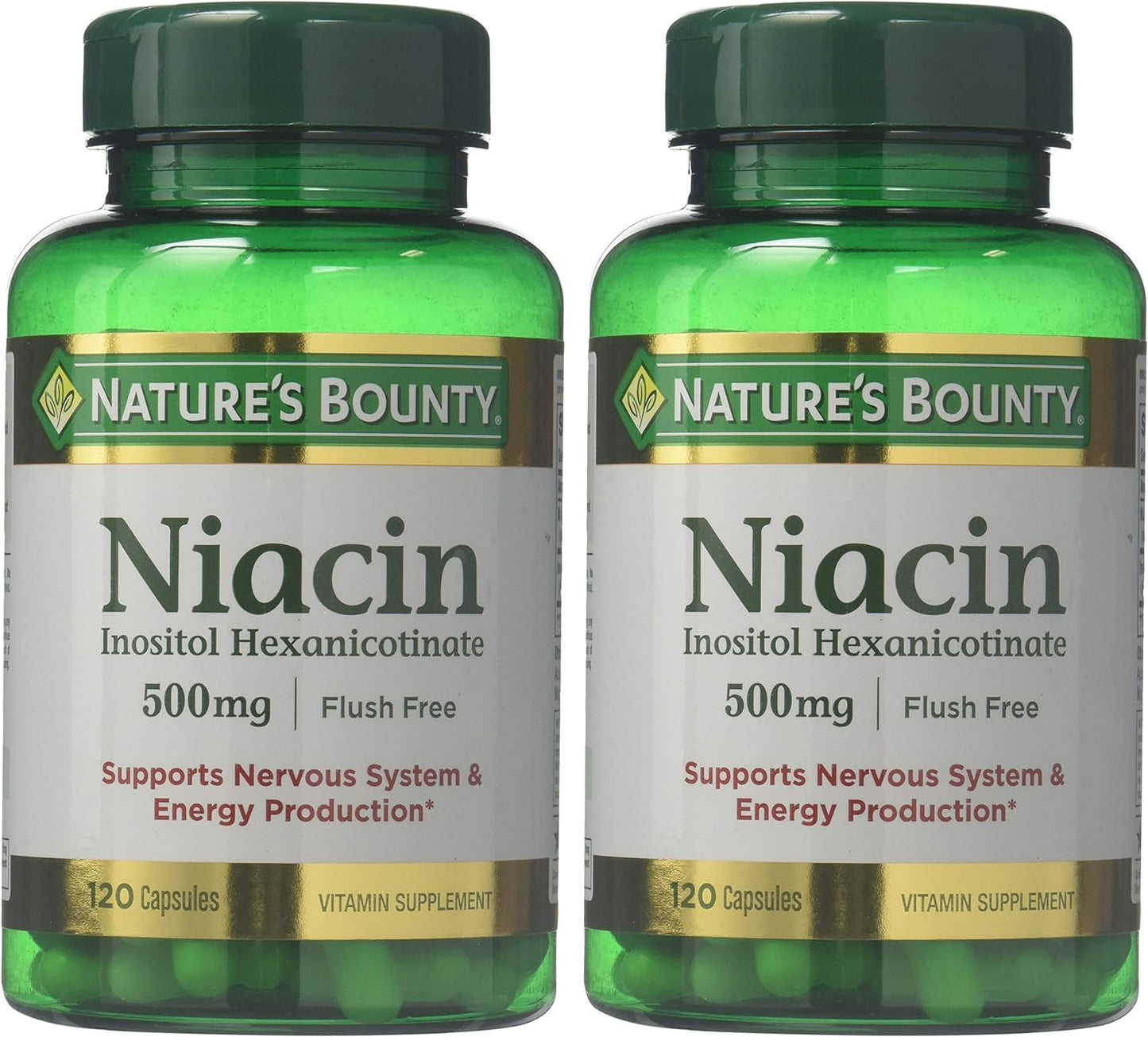 Paquete dos frascos niacina sin enrojecimiento 500 mg