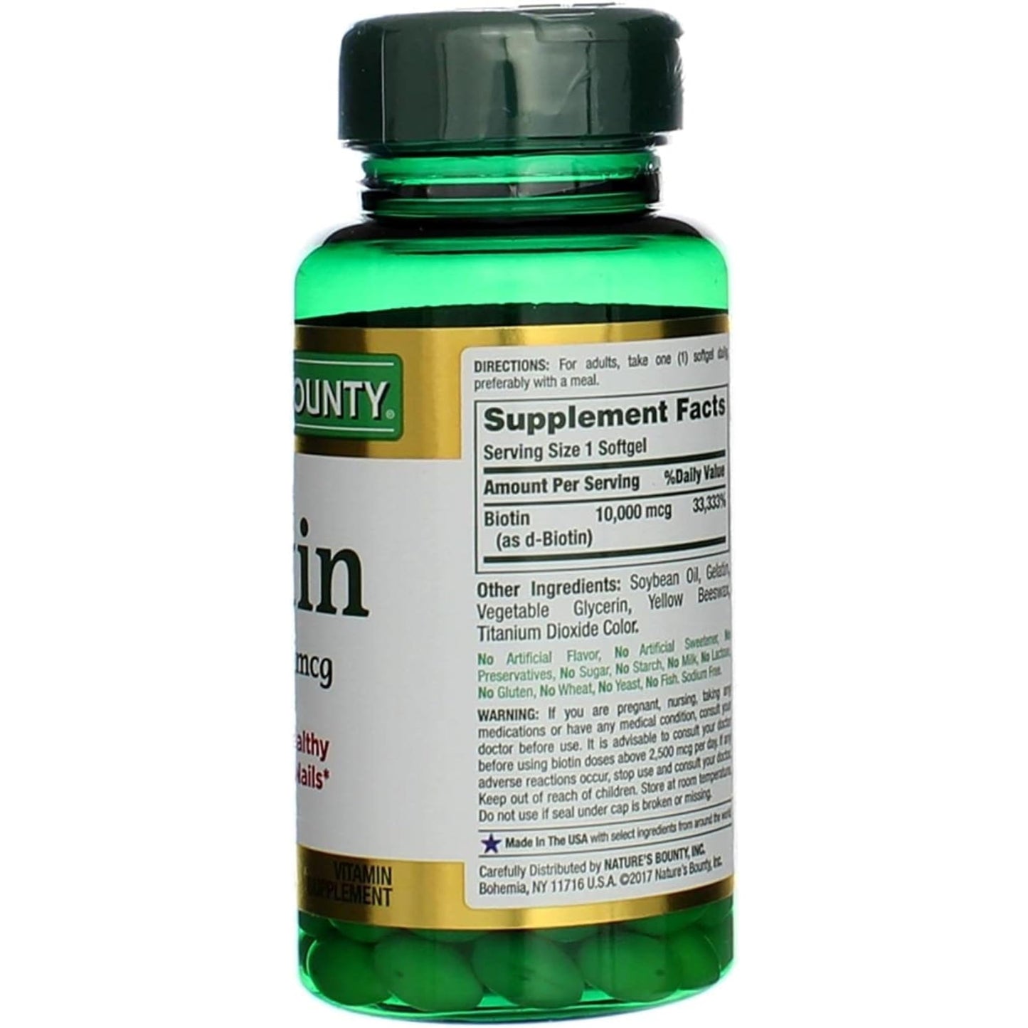 Paquete económico Nature's Bounty Biotina 120 cápsulas x4