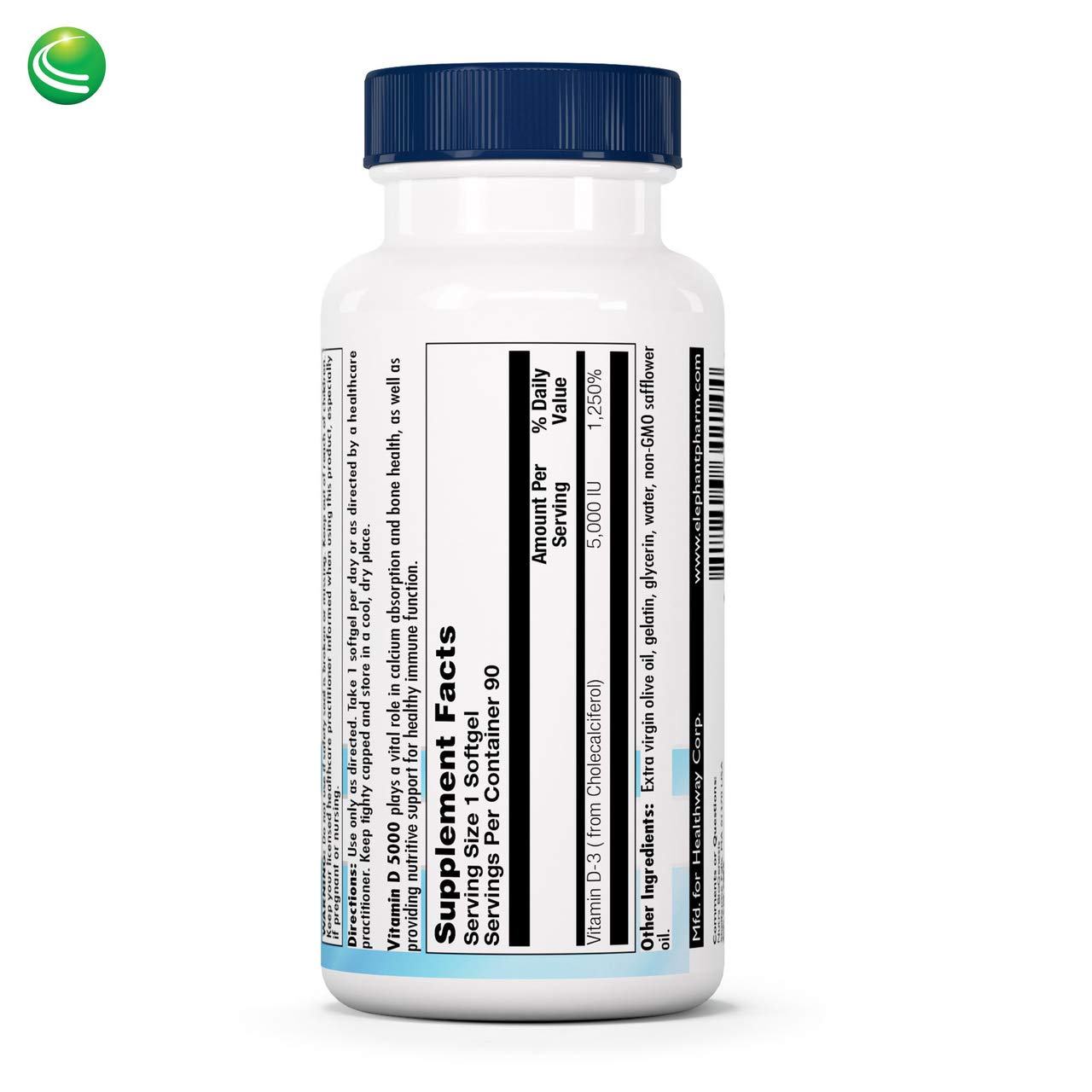 Paquete frontal cápsulas vitamina D3 5000 Nutra BioGenesis