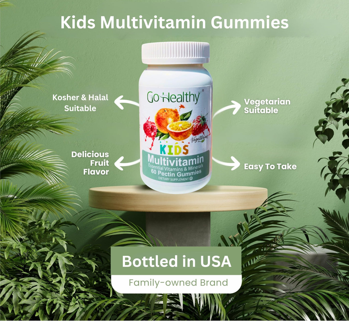 Paquete frontal Go Healthy gominolas multivitamínicas niños