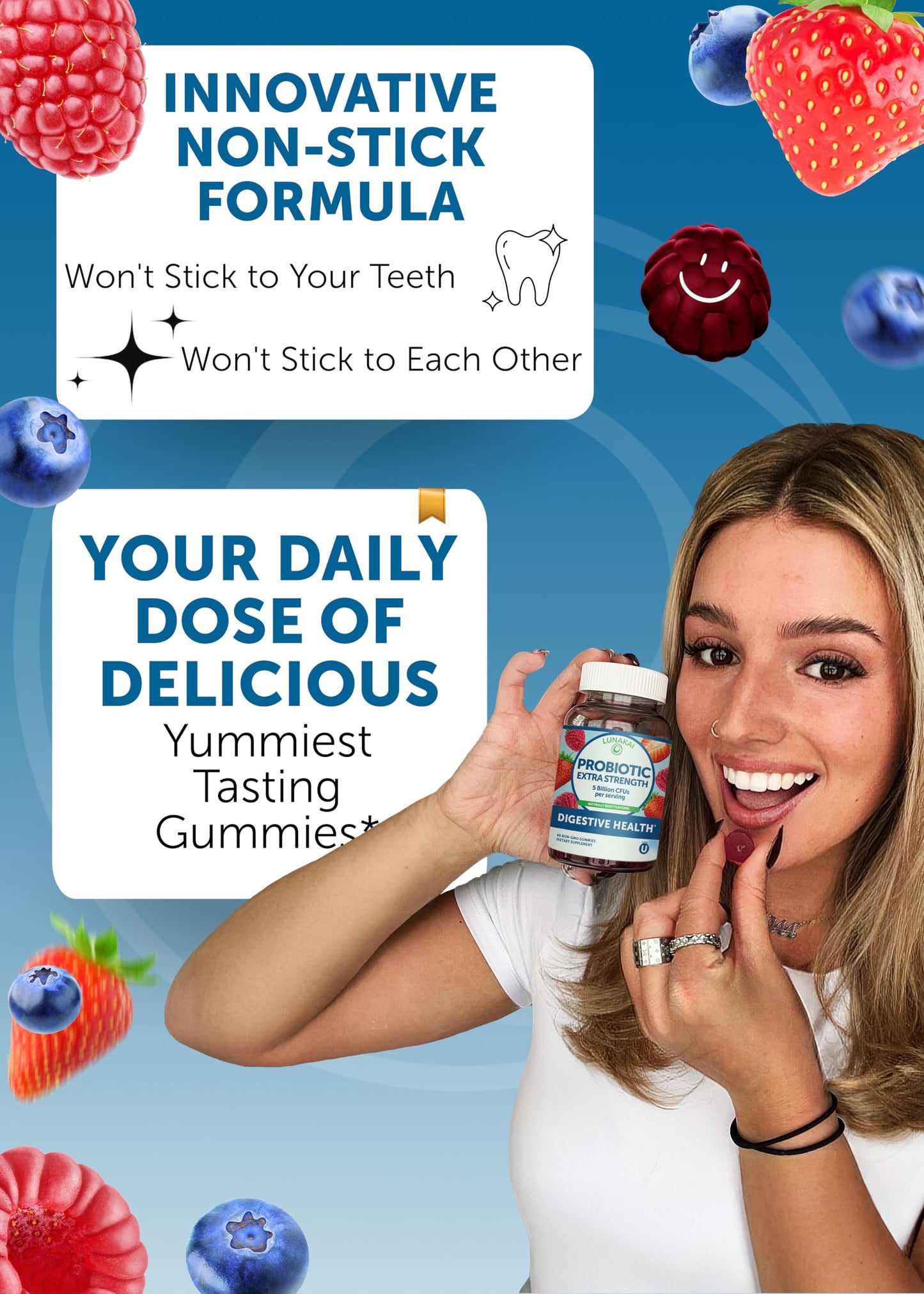Paquete de gominolas probióticas y vitamina C Lunakai