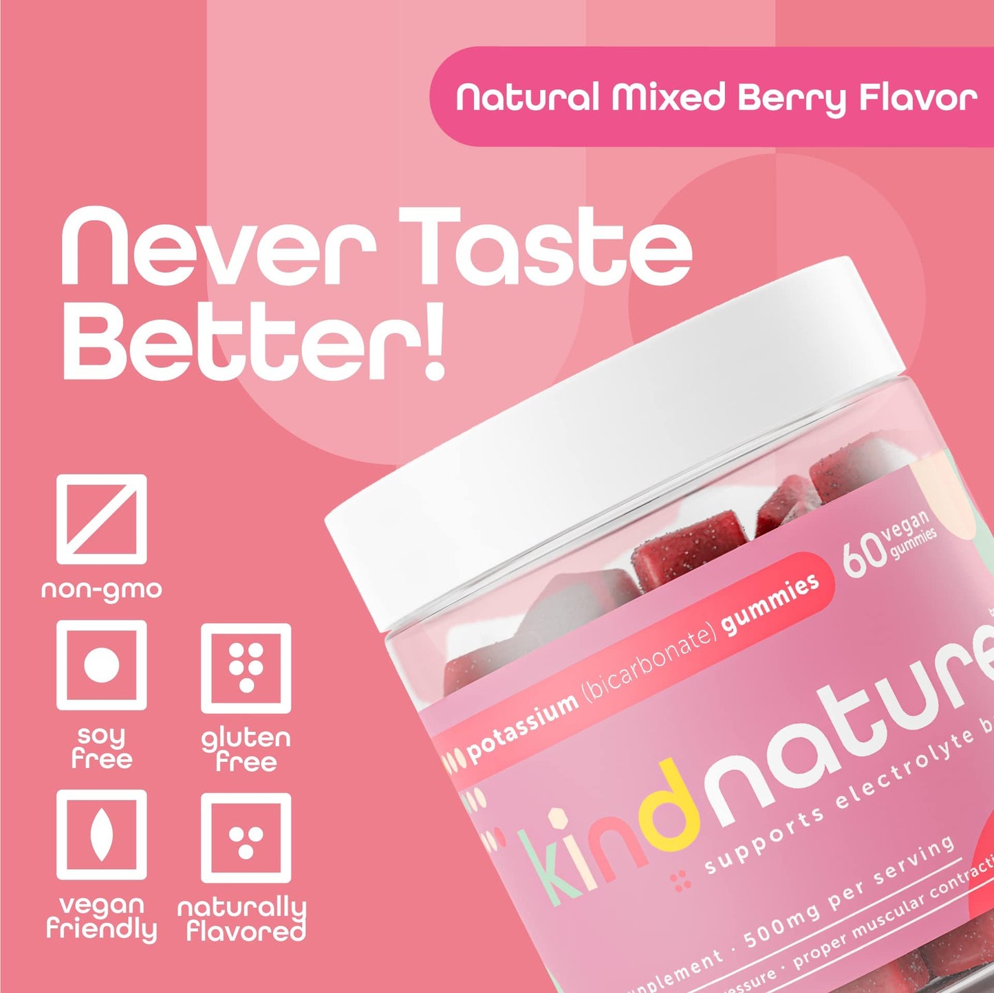 Paquete gomitas kindnature Myo-Inositol potasio salud y energía