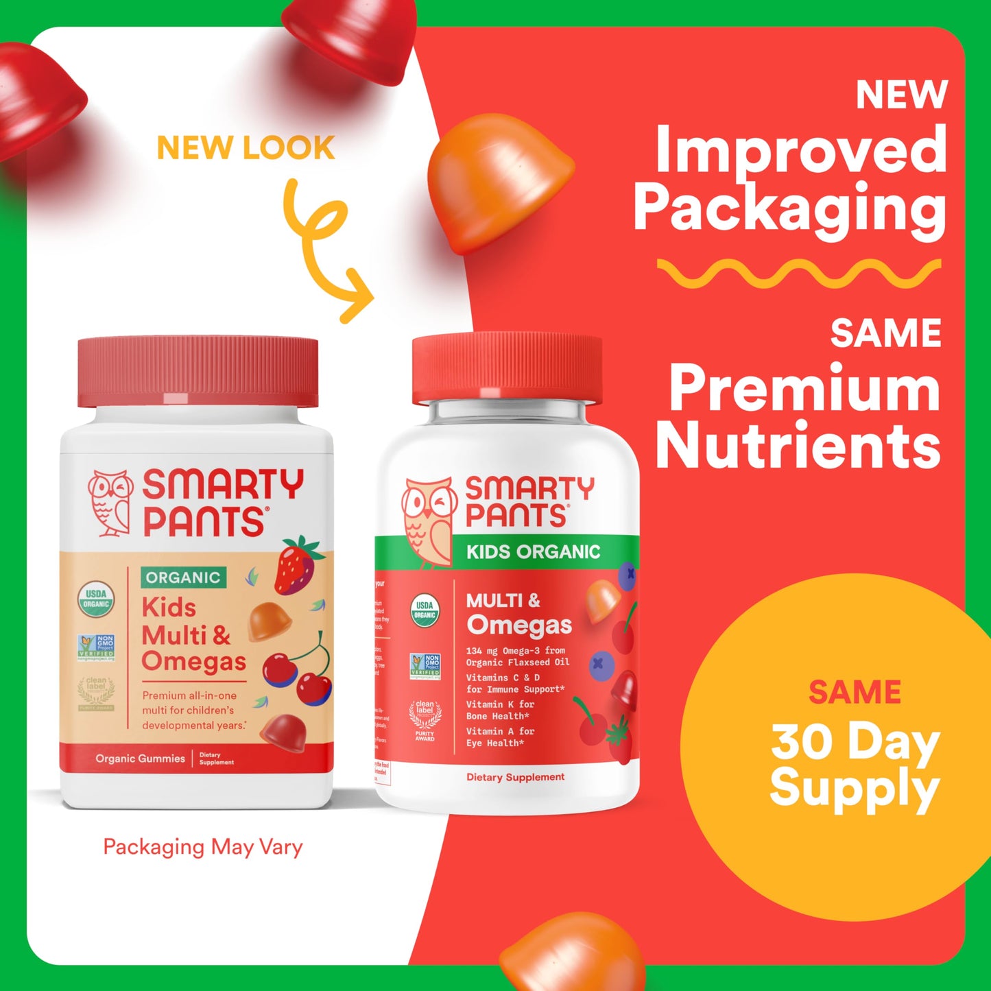 Paquete gomitas multivitamínicas para niños SmartyPants vista lateral