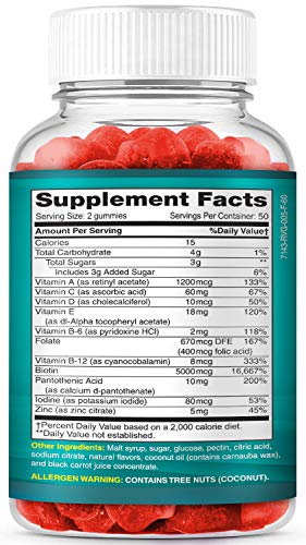 Paquete gomitas vitaminas cabello piel y uñas