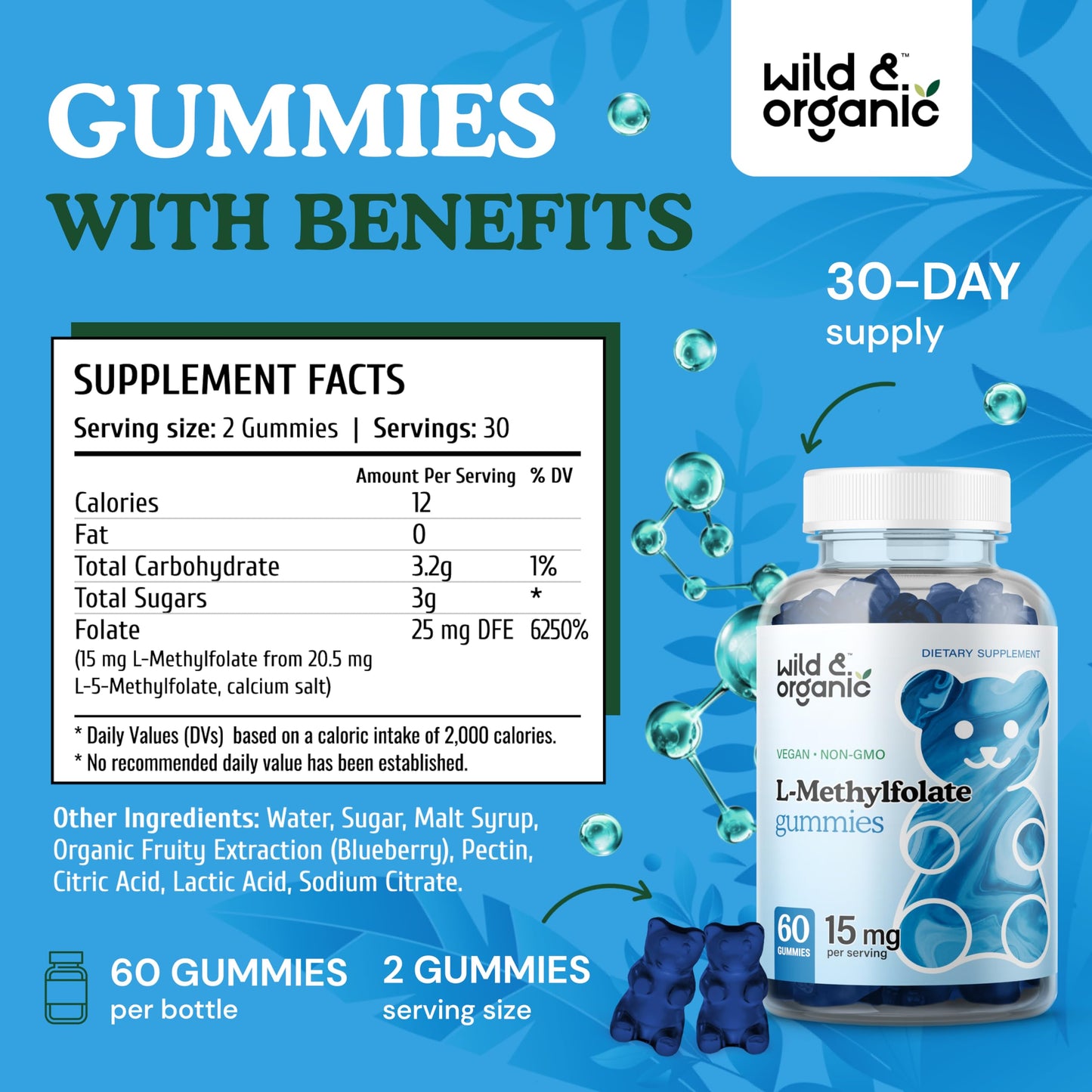 Paquete de gomitas Wild & Organic apoyo mental