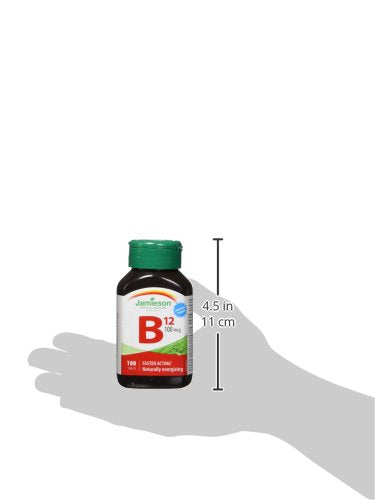 Paquete Jamieson B12 100 mcg metilcobalamina 100 tabletas