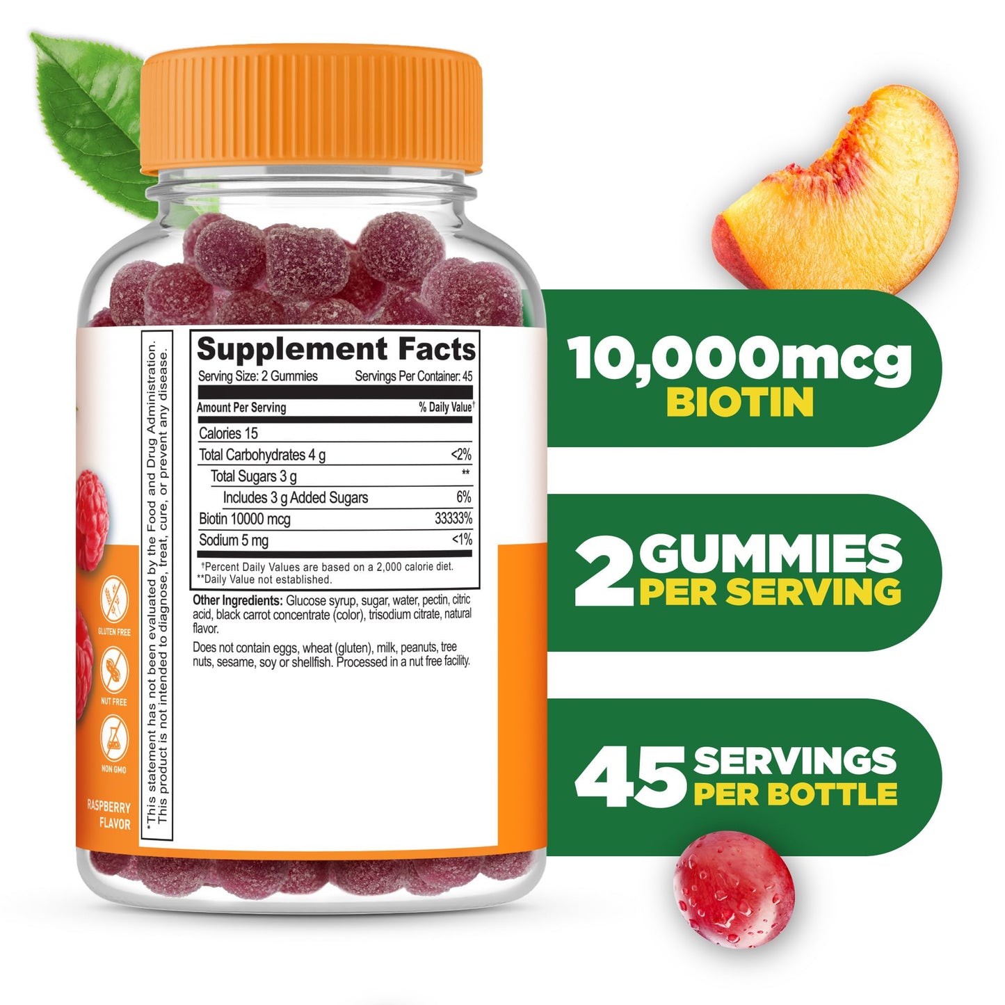 Paquete Lifeable gomitas vitamina biotina para mujeres