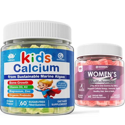 Paquete LILICARE calcio para niños y multivitaminas para mujeres