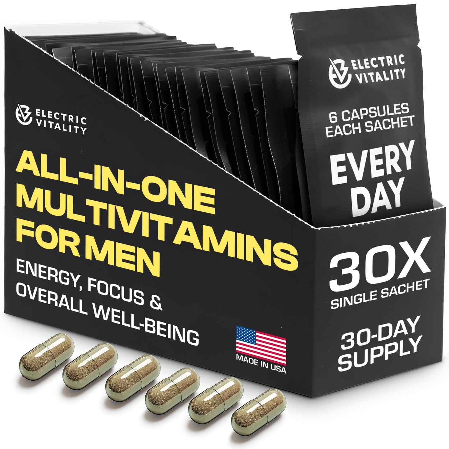 Paquete de multivitaminas Electric Vitality para hombres