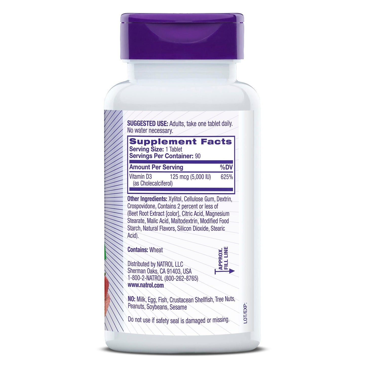 Paquete Natrol vitaminas d3 90 tabletas disolución rápida