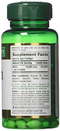 Paquete Nature's Bounty 3 unidades Biotina 10,000 mcg
