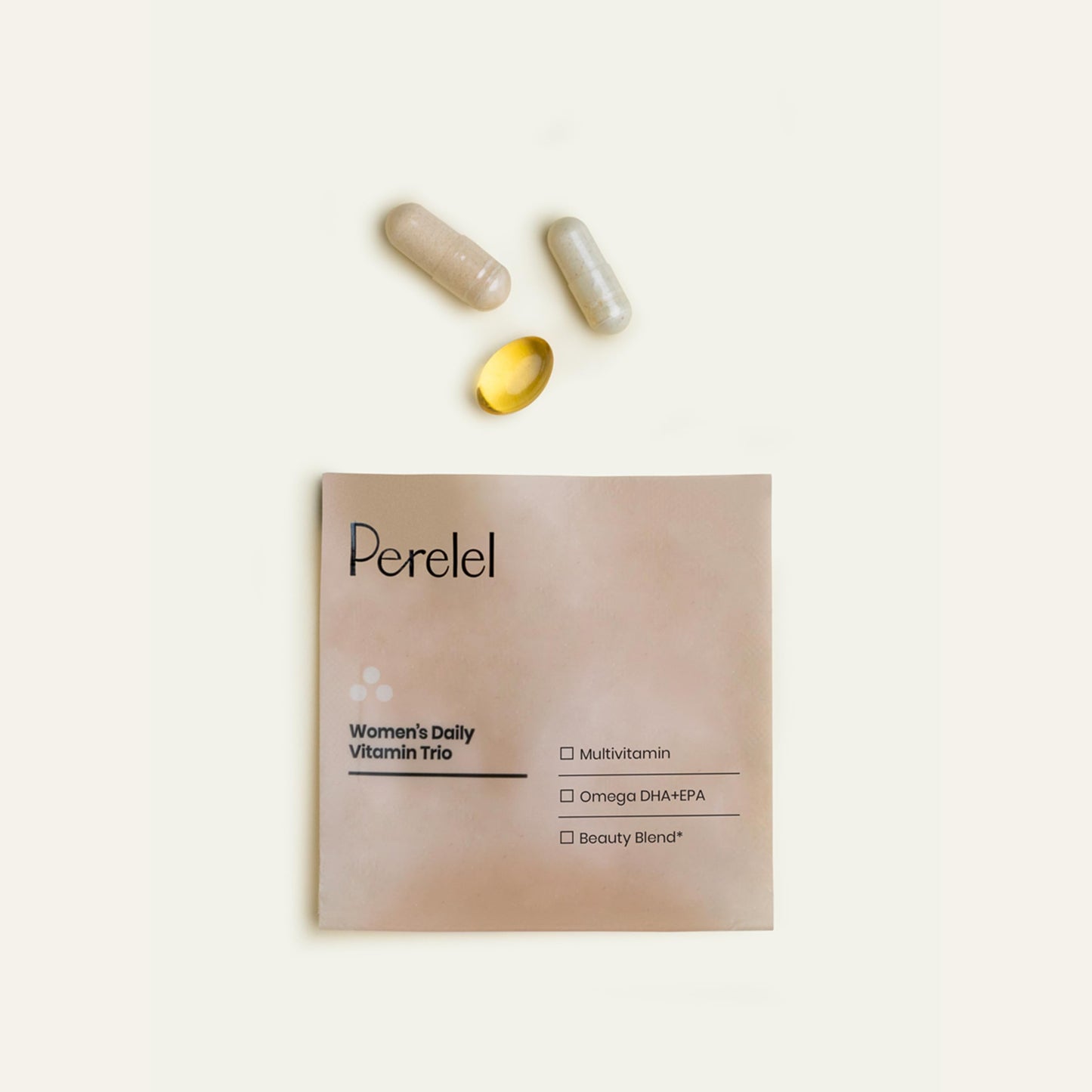 Paquete de pastillas y cápsulas Perelel