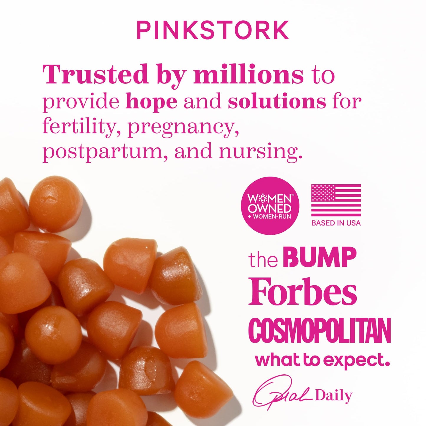 Paquete Pink Stork gomitas fertilidad con apoyo hormonal y prenatal