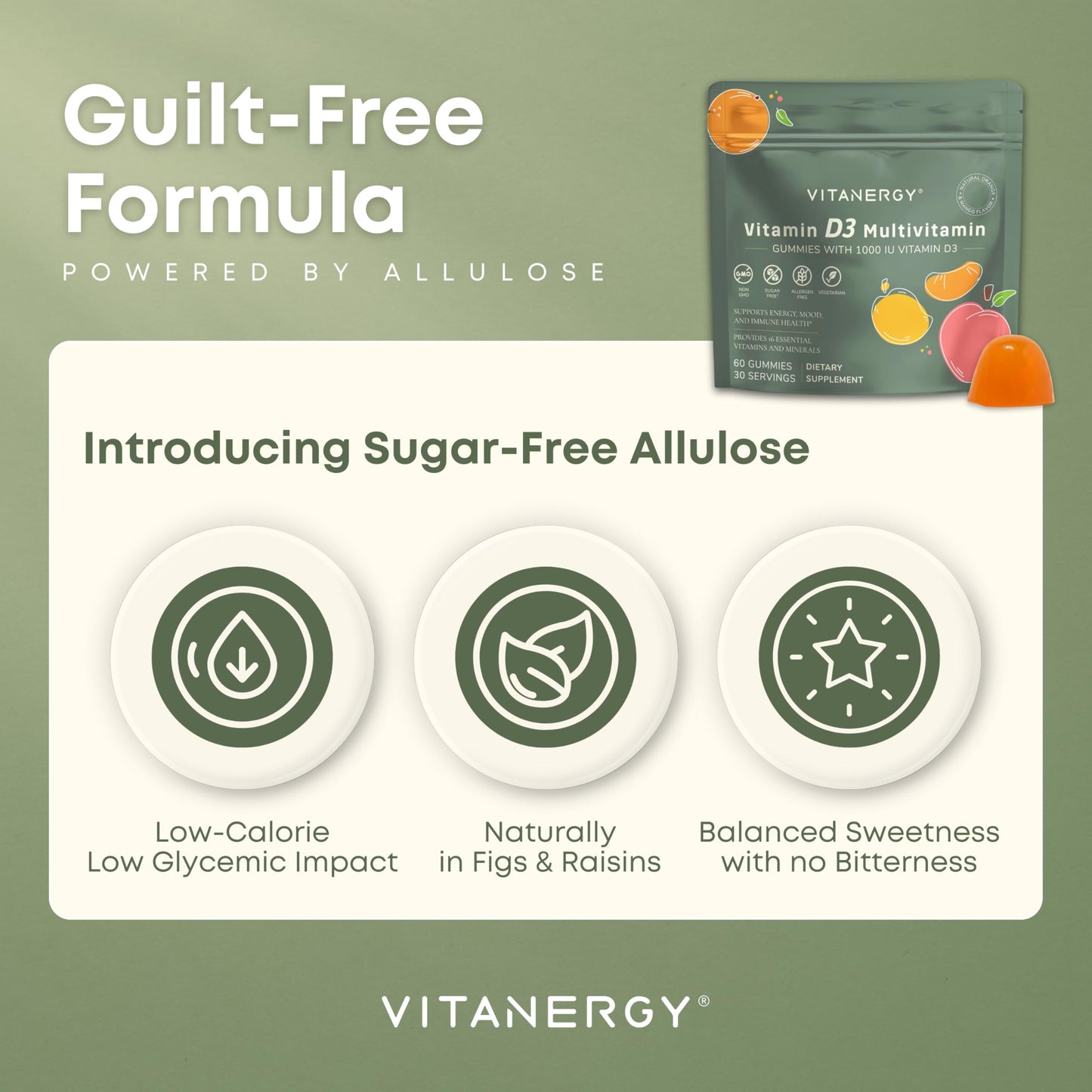 Paquete portátil de vitaminas masticables Vitanergy D3 K2