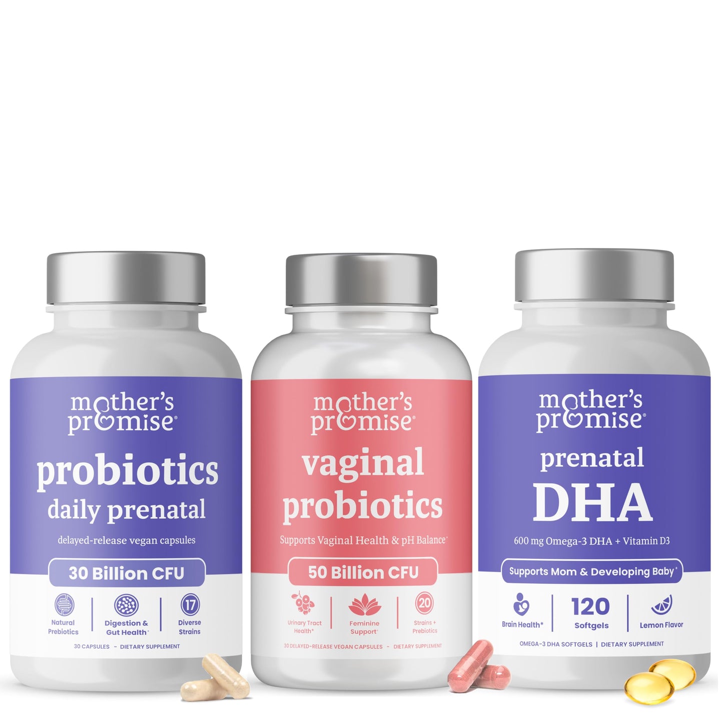 Paquete de probióticos y DHA prenatal Mother's Promise