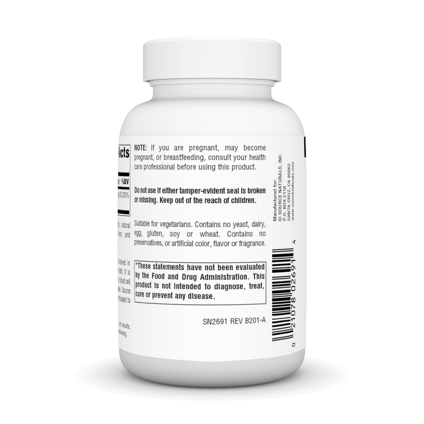 Paquete Source Naturals vitamina B-12 2000mcg 200 tabletas