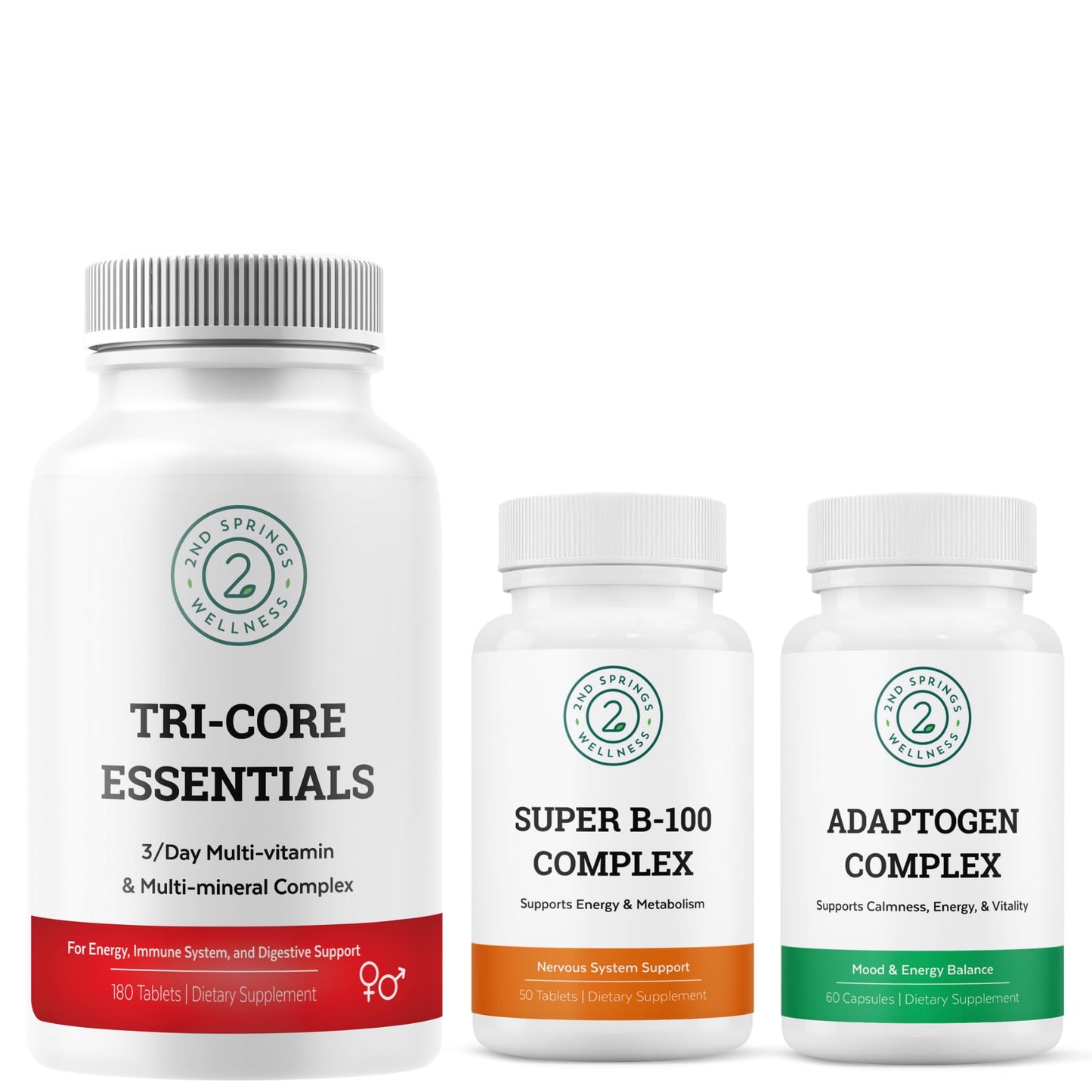 Paquete Super B-100, Adaptogen y Multivitamínico 2nd Springs