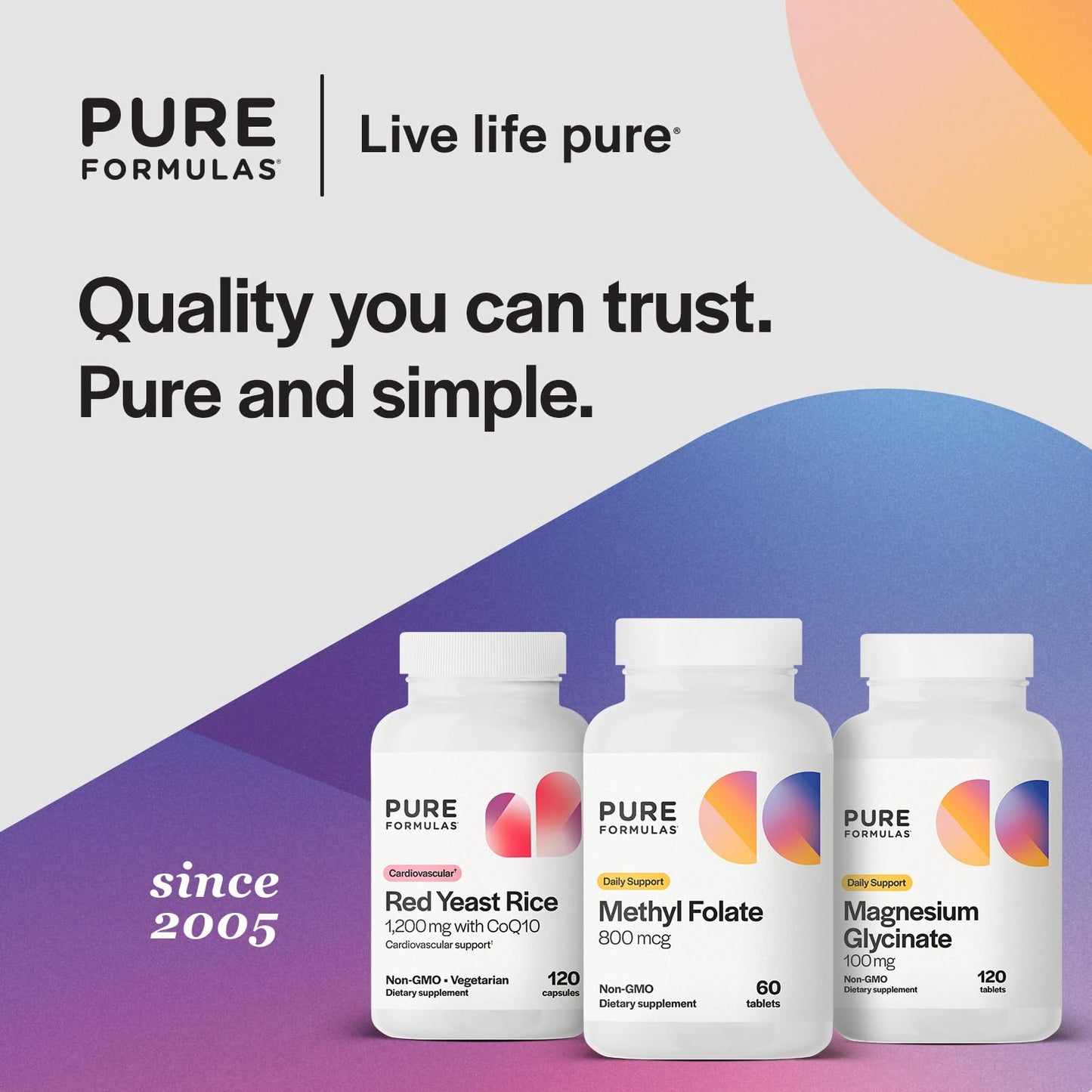 Paquete suplemento PureFormulas metilfolato para bienestar