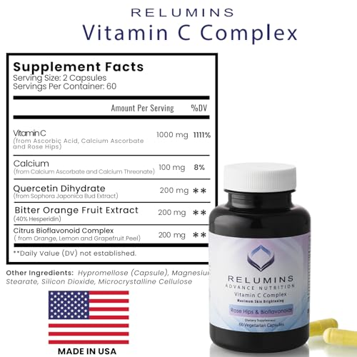 Paquete de suplemento vitamina C Relumins 180 cápsulas