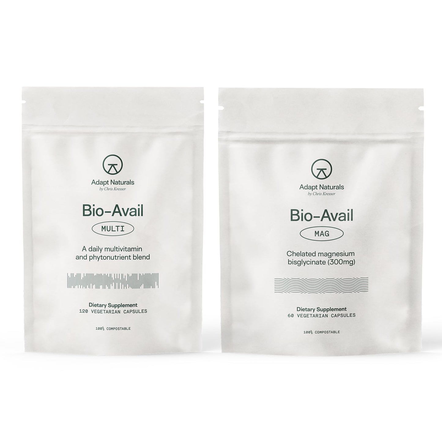 Paquete de suplementos Adapt Naturals multivitamínico y magnesio