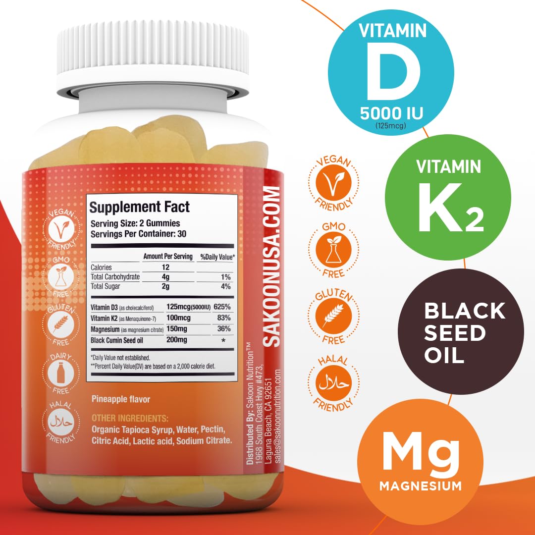 Paquete suplementario Sakoon Nutrition vitamina D3 y K2