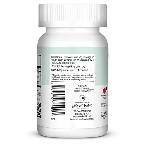 Paquete trasero pastillas Maxi Health metilfolato kosher 90 tab