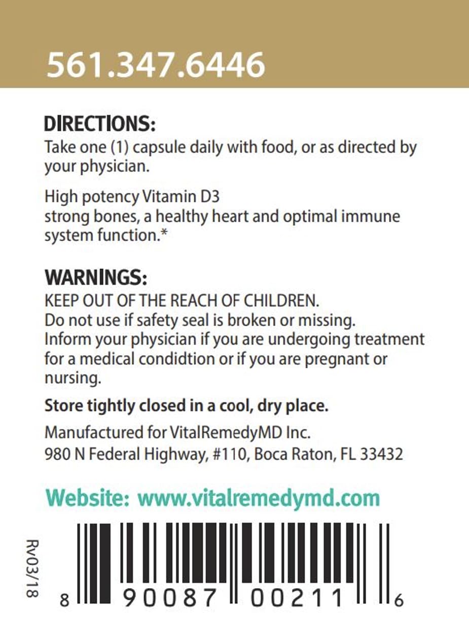 Paquete VitalRemedyMD vitamina d3 vegana para articulaciones y músculos
