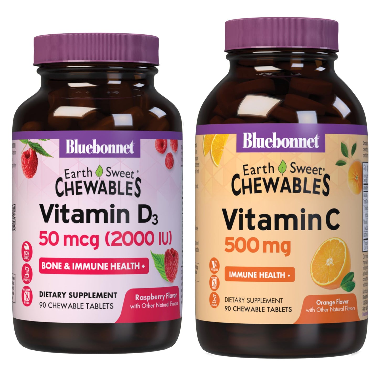 Paquete vitamin d3 2000 ui y vitamina c 500 mg bluebonnet
