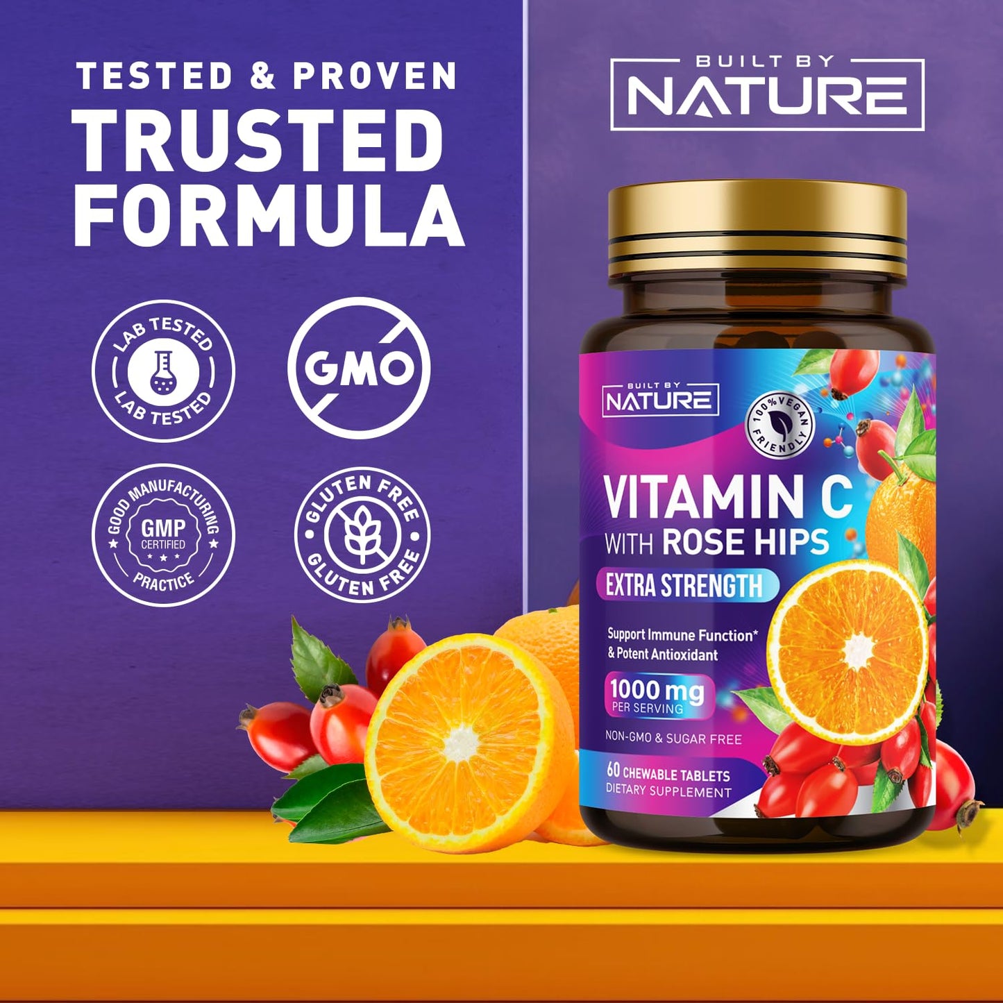 Paquete con vitamina C masticable Built by Nature