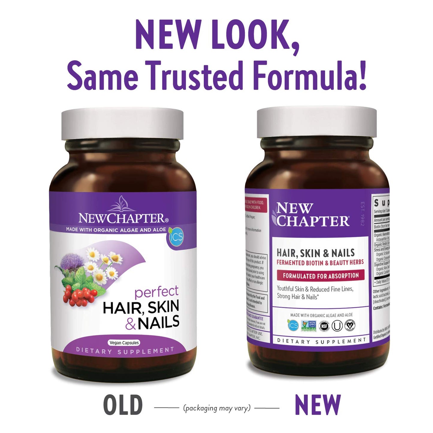 Paquete vitamina New Chapter cabello piel uñas biotina fermentada