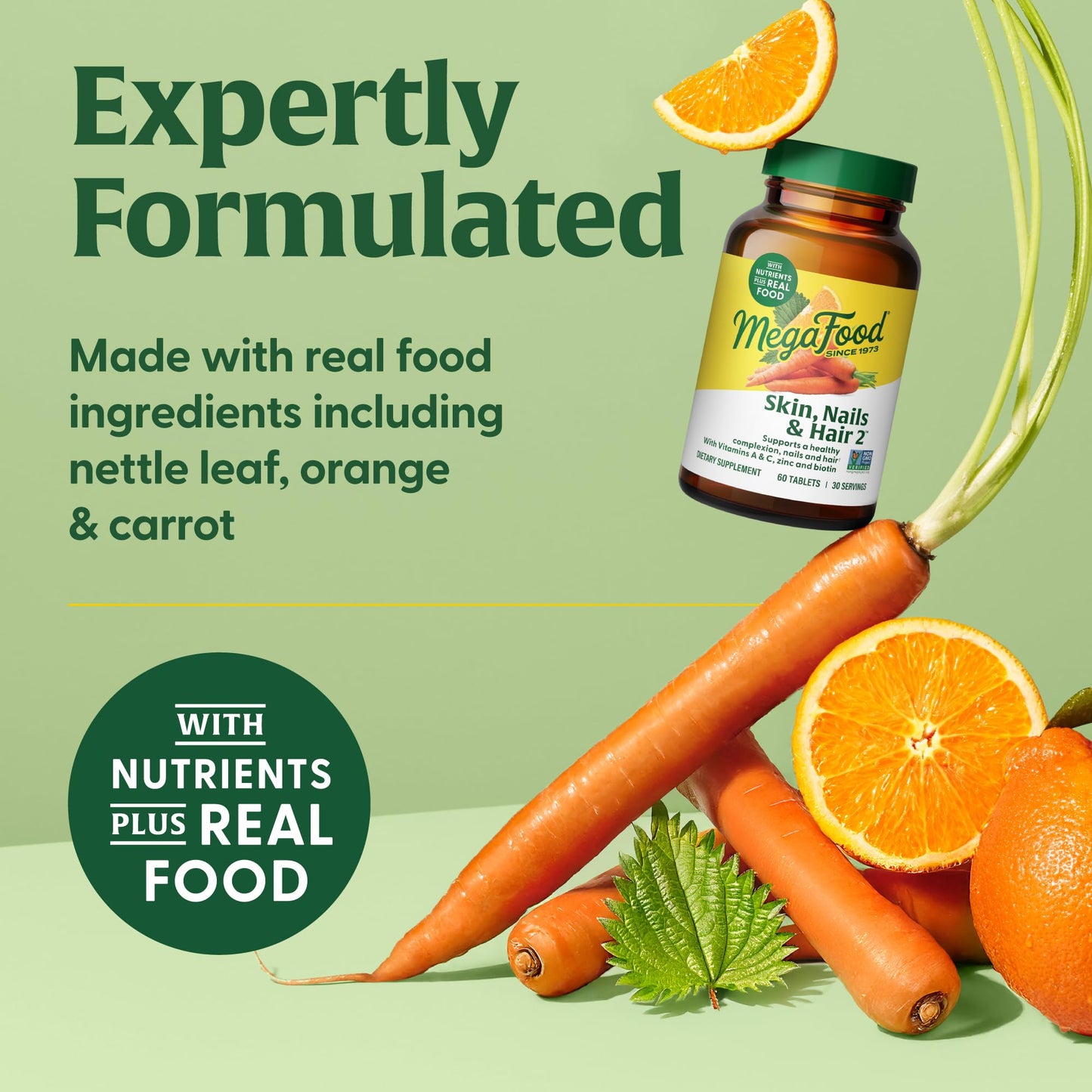 Paquete vitaminas veganas MegaFood piel uñas cabello sin alérgenos
