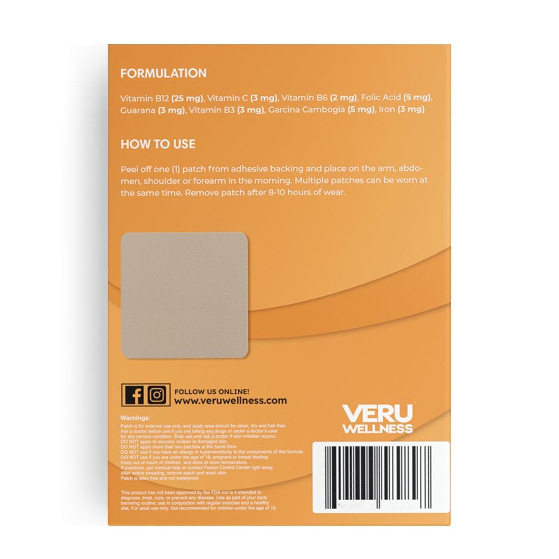 Parche Garcinia B12 Veru Wellness paquete completo