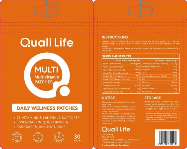 Parche tópico QualiLife Multi Plus con nutrientes para mujer y hombre