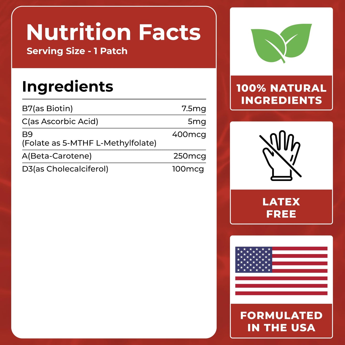 Parches biotina VIORY fórmula natural mejorada energía enfoque