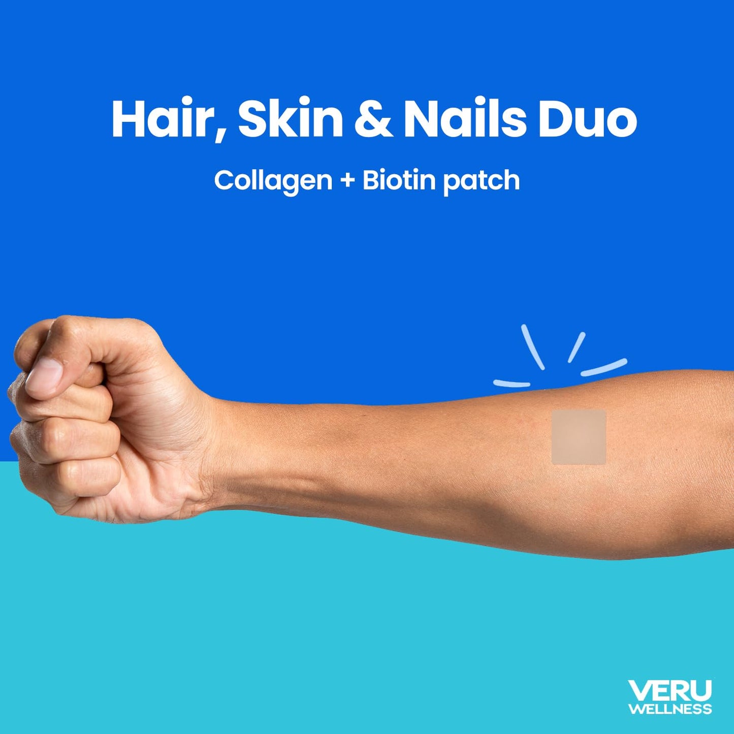Parches topicos Veru Wellness biotina y colágeno piel uñas cabello