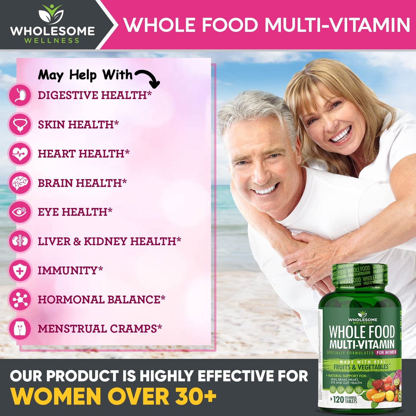 pareja usando multivitaminas para salud integral