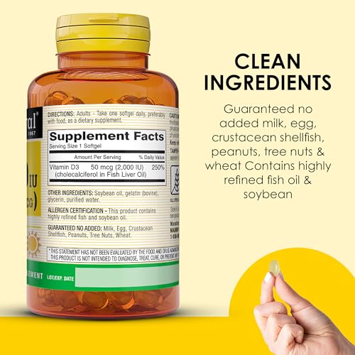 Parte trasera envase Mason Natural Vitamina D3 2000 IU