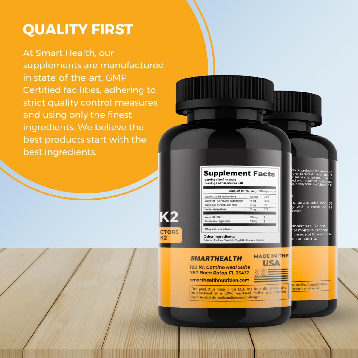Parte trasera envase smart HEALTH vitamina D3 y K2