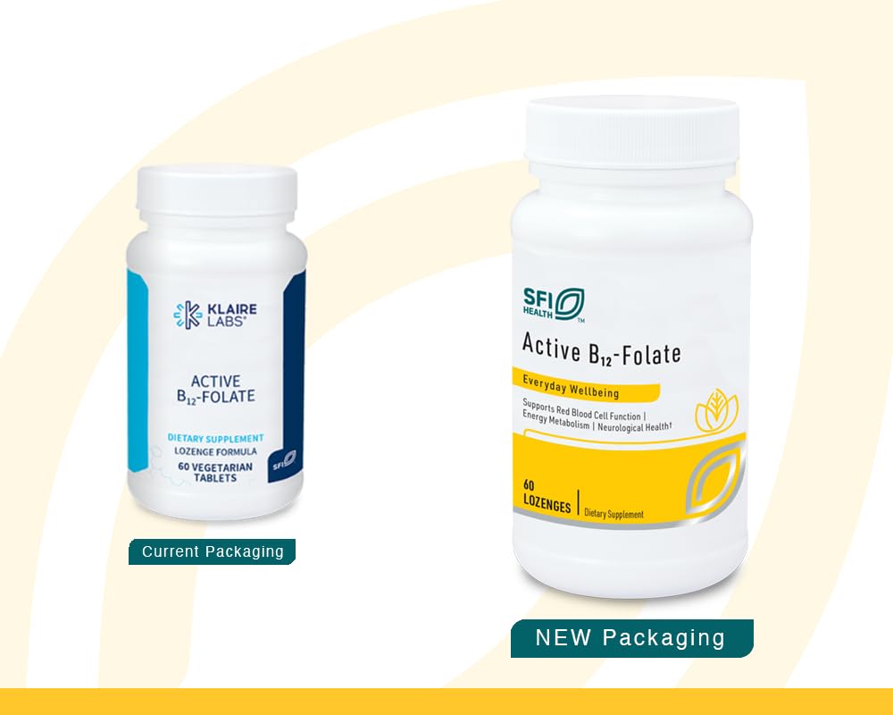 Pastillas disolubles Klaire Labs B12 y folato para salud