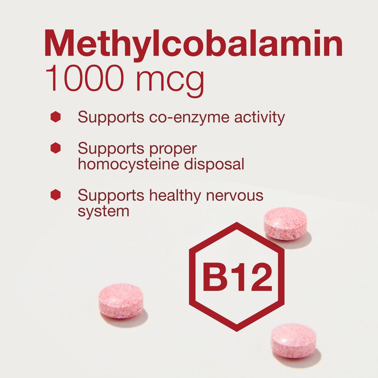 Pastillas de Metil B12 para salud cerebral y nerviosa