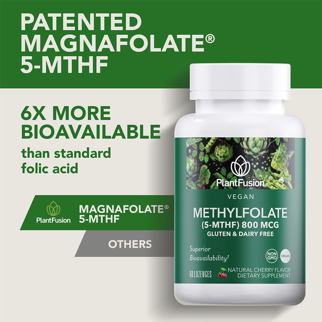 Pastillas PlantFusion metilfolato 5-MTHF sabor cereza