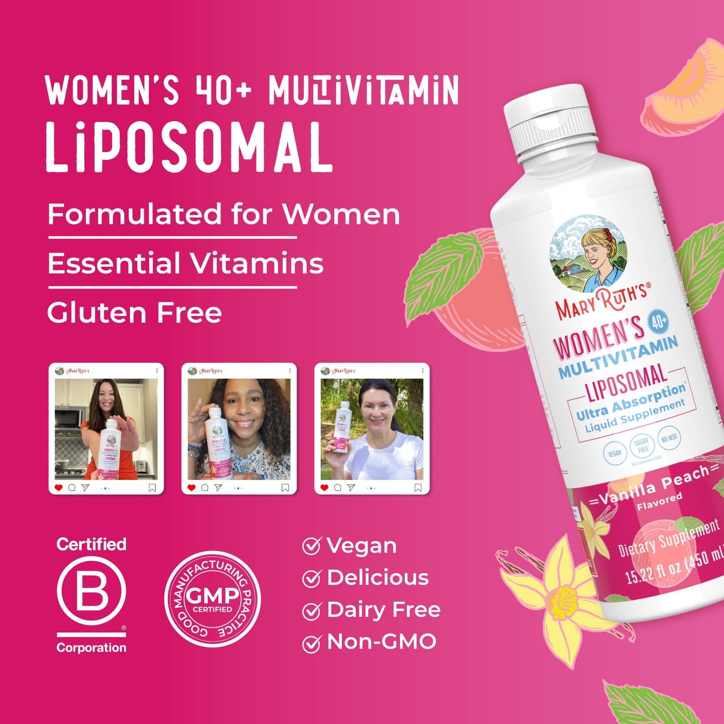 Perfil de nutrientes del multivitamínico MaryRuth Organics