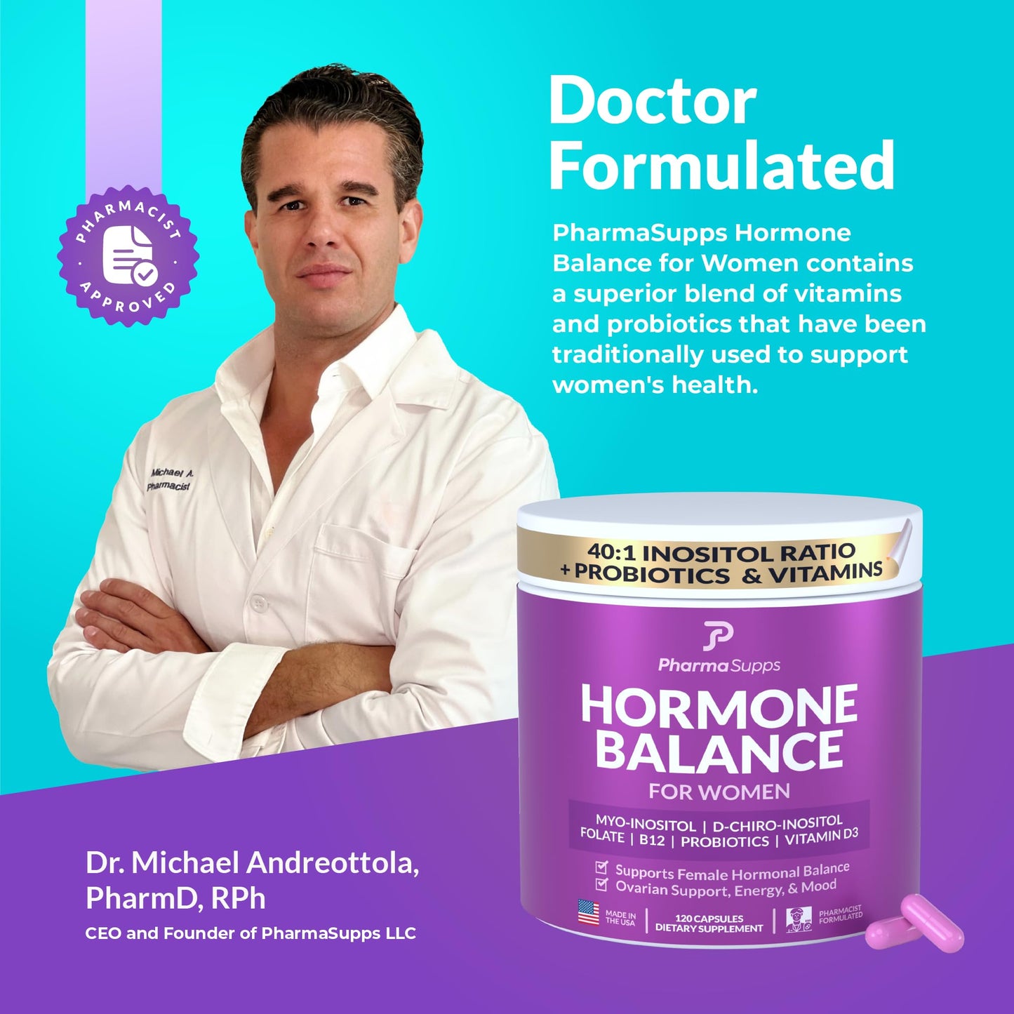 PharmaSupps suplemento testosterona y equilibrio hormonal mujeres