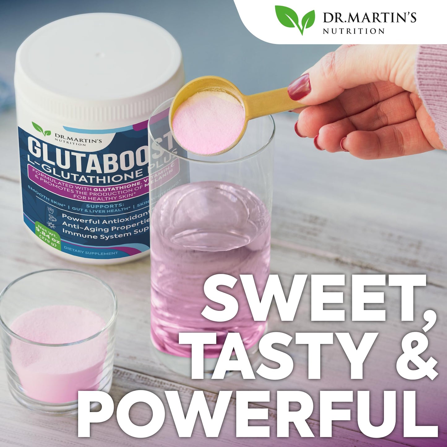 Polvo antioxidante glutatión con ingredientes naturales