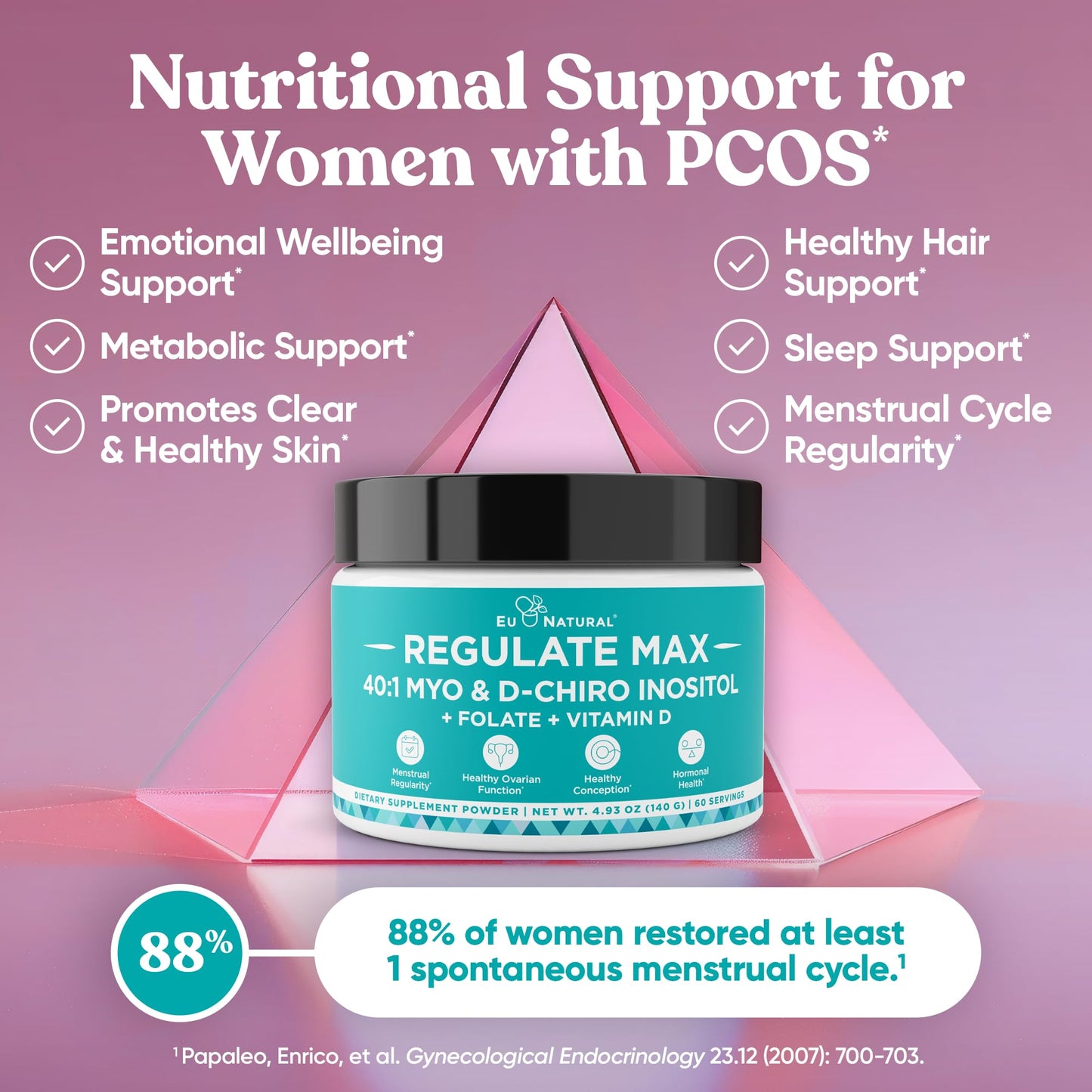 Polvo Eu Natural para equilibrio hormonal femenino