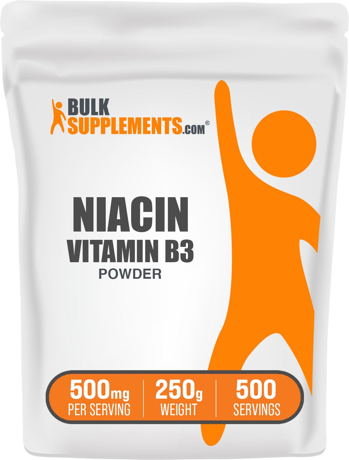 Polvo de niacina BulkSupplements vitamina b3 250 gramos