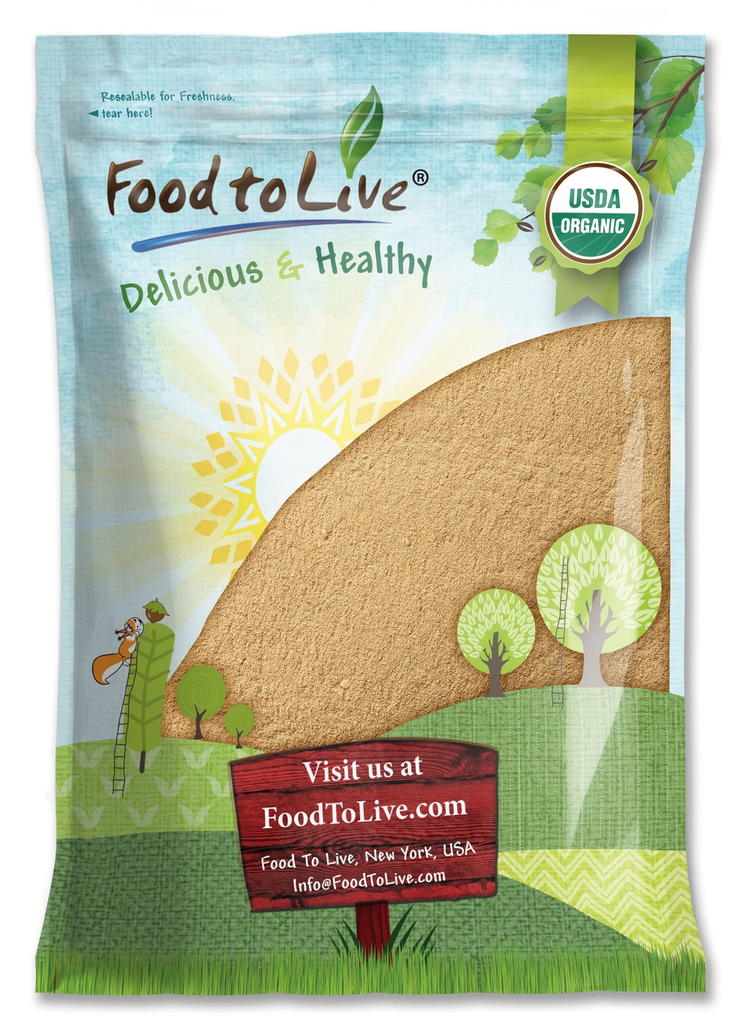 Polvo orgánico de bayas Amla Food to Live 6 libras vegano kosher