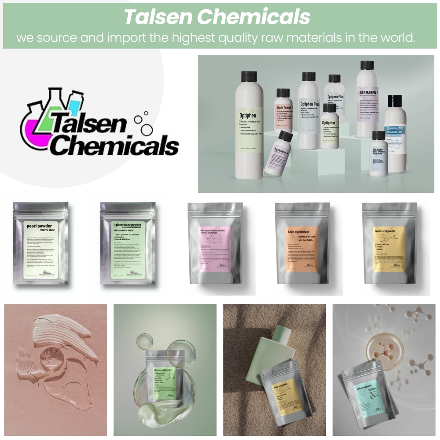 Polvo de pantenol para uso cosmético y DIY Talsen Chemicals