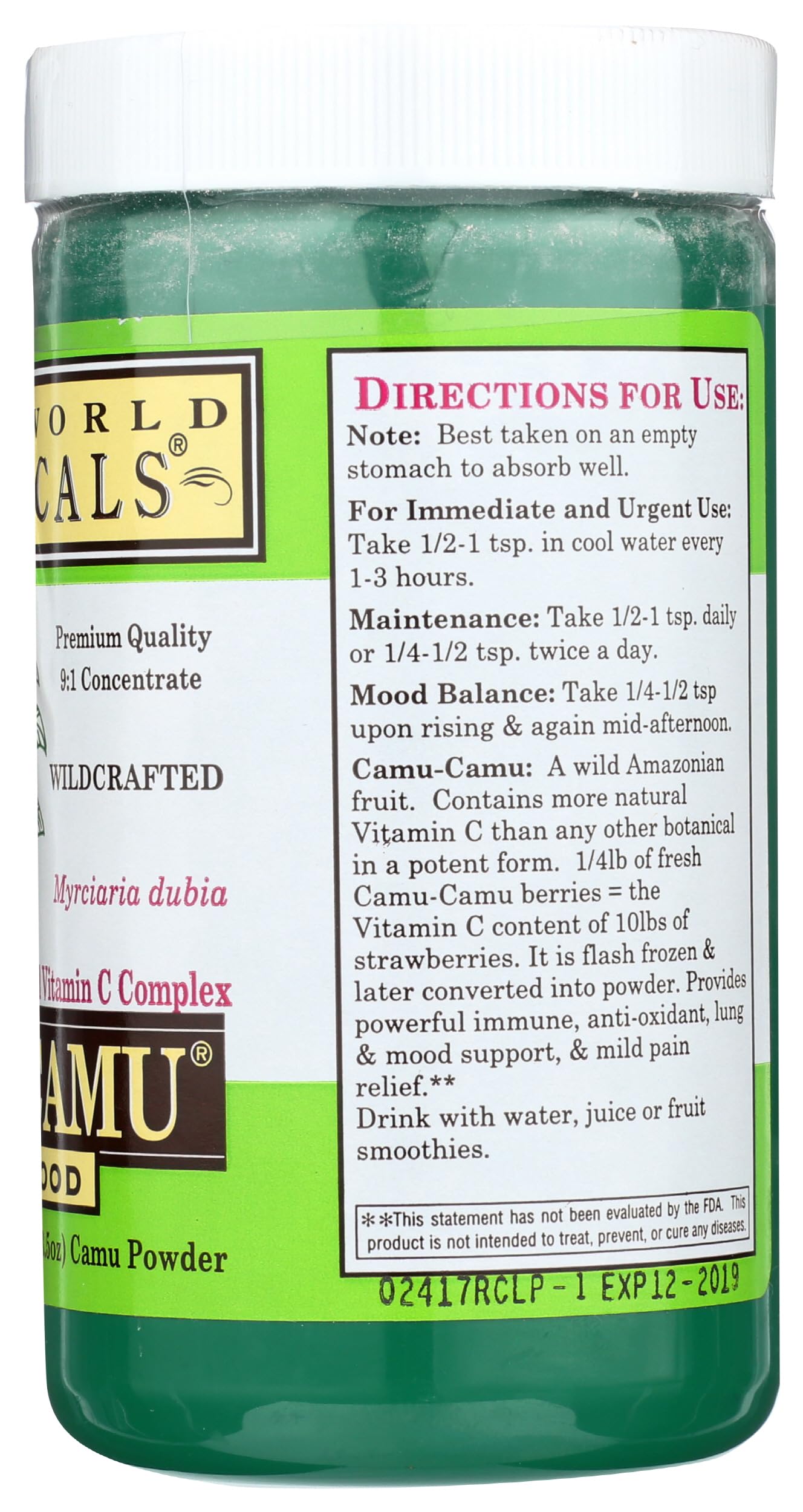 Polvo suplemento natural vitamina C Royal Camu Whole World